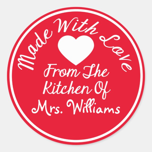 Made With Love From The Kitchen Of Classic Round Sticker (Front)