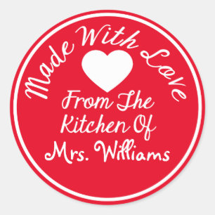 Made With Love From The Kitchen Of Classic Round Sticker