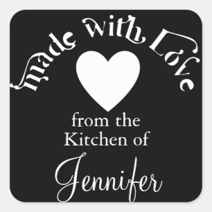 Made With Love From The Kitchen Of Square Sticker