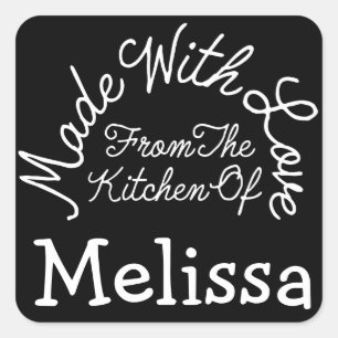 Made With Love From The Kitchen Of Square Sticker