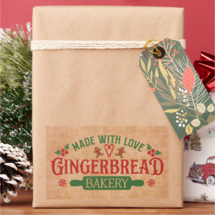 Made with Love Gingerbread Bakery Rectangular Sticker