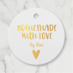 Made with Love Gold Foil Favour Tags
