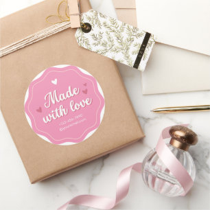 Made with Love Hand Crafted Round Sticker