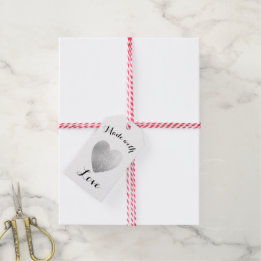 Made with Love Heart Stamp Faux Silver Foil Gift Tags