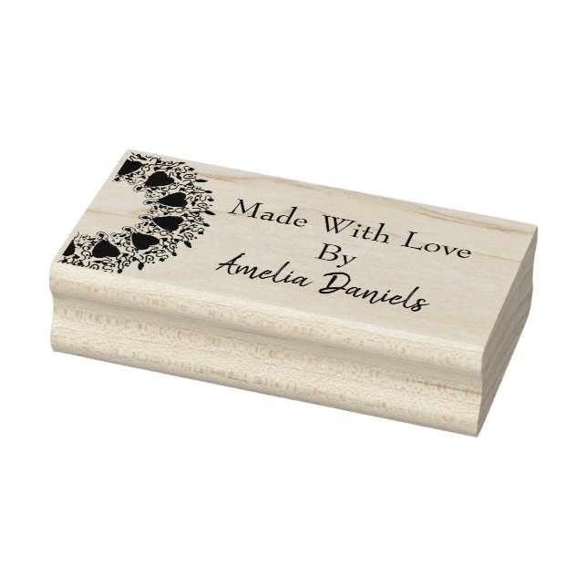 Made with Love Heart Wreath Wood Art Stamp (Stamp)