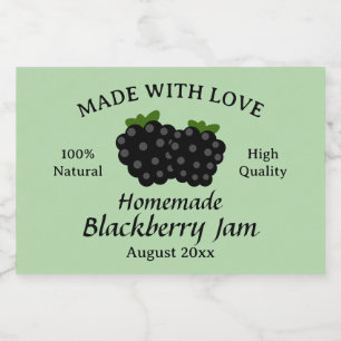 Made with love homemade Blackberry Jam template Food Label