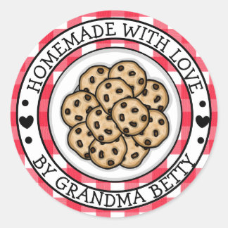 Made with Love, Homemade Chocolate Chip Cookies  Classic Round Sticker