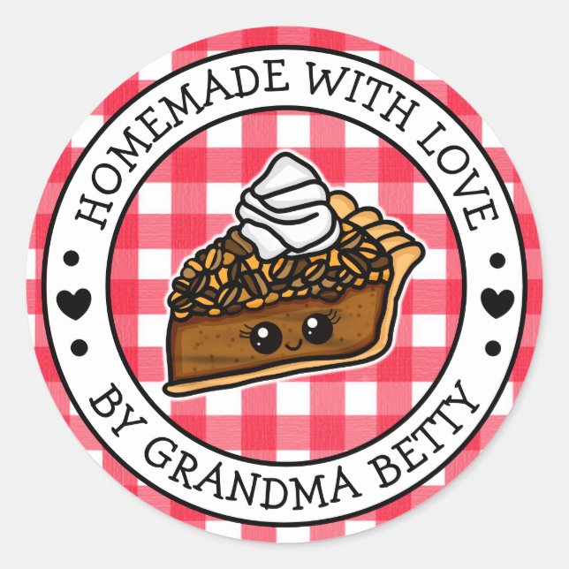 Made with Love, Homemade Pecan Pie Gift Labels (Front)