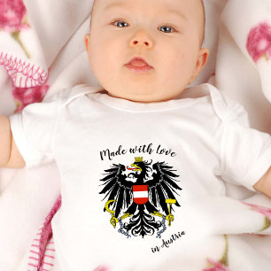 Made with Love in Austria / Austrian flag Baby Bodysuit