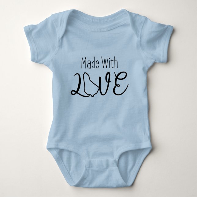 Made with Love (in Barbados) Baby Bodysuit (Front)