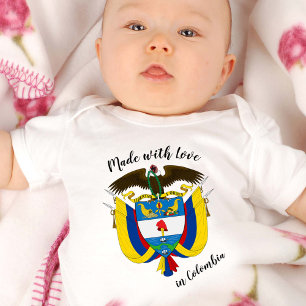 Made with Love in Colombia / Colombian flag Baby Bodysuit