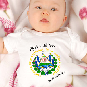 Made with Love in El Salvador / El Salvador flag Baby Bodysuit