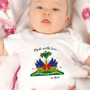 Made with Love in Haiti / Haitian flag Baby Bodysuit