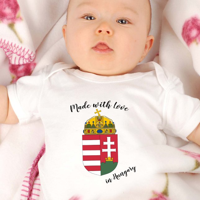 Made with Love in Hungary / Hungarian flag Baby Bodysuit (Creator Uploaded)
