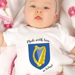 Made with Love in Ireland / Irish flag Baby Bodysuit