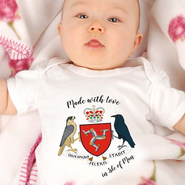 Made with Love in Isle of Man / UK flag Baby Bodysuit (Creator Uploaded)