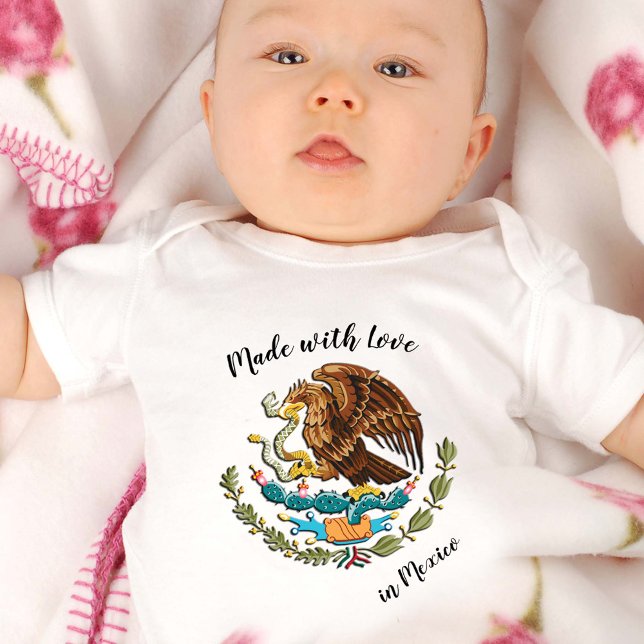 Made with Love in Mexico / Mexican flag Baby Bodysuit (Creator Uploaded)