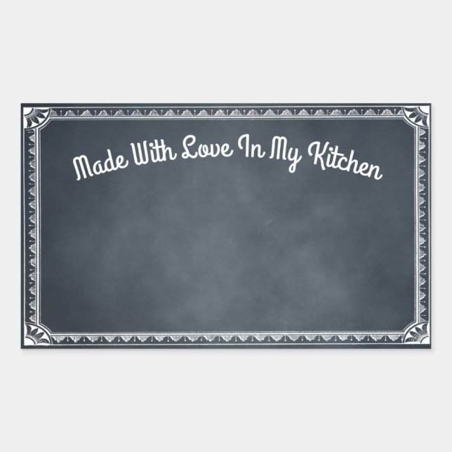 Made With Love In My Kitchen Blackboard Sticker (Front)