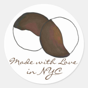 Made with Love in NYC Black White Cookie Stickers