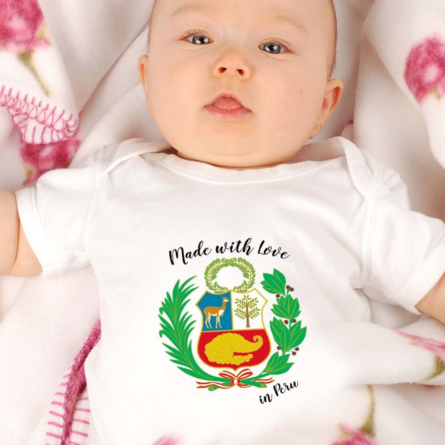 Made with Love in Peru / Peruan flag Baby Bodysuit (Creator Uploaded)