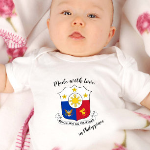 Made with Love in Philippines / Philippine flag Baby Bodysuit