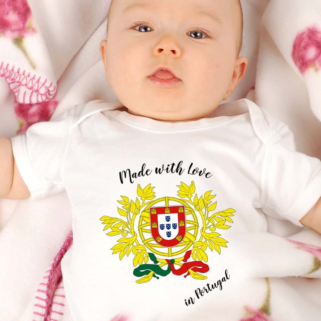 Made with Love in Portugal / Portuguese flag Baby Bodysuit (Creator Uploaded)
