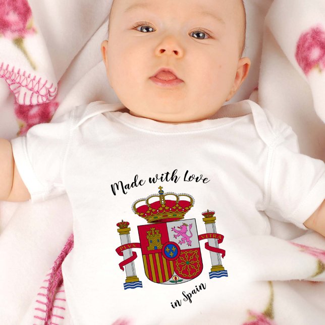 Made with Love in Spain / Spanish flag Baby Bodysuit (Creator Uploaded)