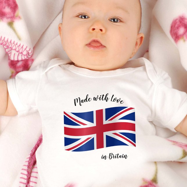 Made with Love in United Kingdom / British flag Baby Bodysuit (Creator Uploaded)