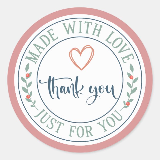 Made With Love Just For You Stickers (Front)