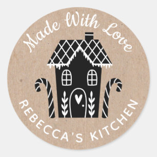 Made With Love Kraft Christmas Classic Round Sticker