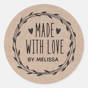 Made With Love Kraft Classic Round Sticker