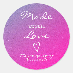 Made with Love Labels Heart Symbol Purple Ombre