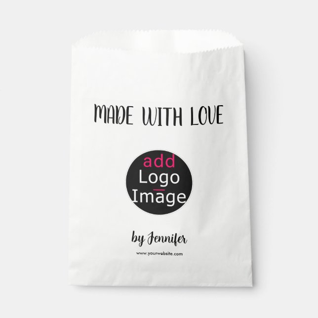 Made With Love Modern Professional Custom Logo Favour Bags (Front)