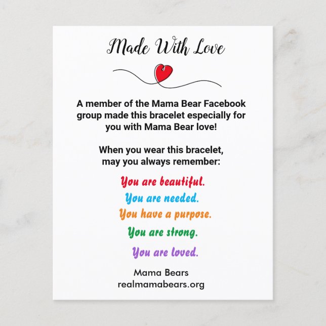 Made With Love Note (Front)