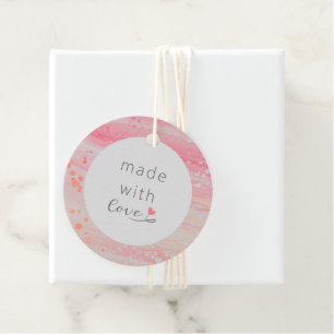 Made With Love On Pastel Colour Favour Tags