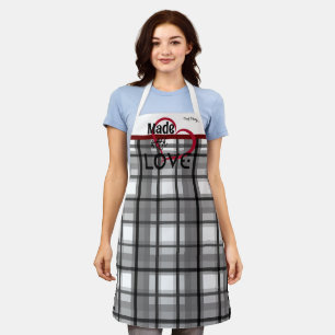 Made With Love Personalised Apron in Grey