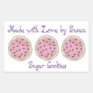 Made with Love Personalised Baking Sugar Cookie Rectangular Sticker
