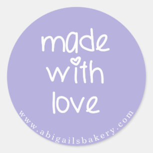 Made with love - Personalized Custom Color Classic Round Sticker