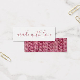 Made with Love Pink Knit Mini Tags
