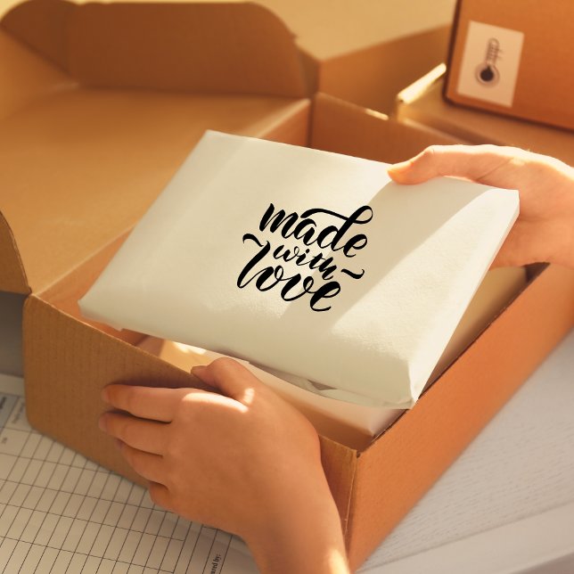 Made With Love Script Design Self-inking Stamp (Creator Uploaded)