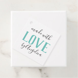 Made with Love Script Personalised Craft Show Favour Tags