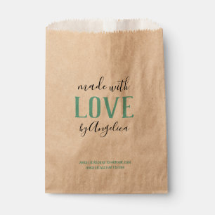 Made with Love Script Turquoise Kraft Bag