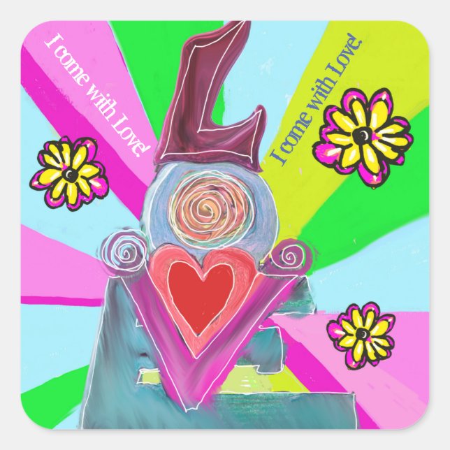Made With Love  Square Sticker (Front)