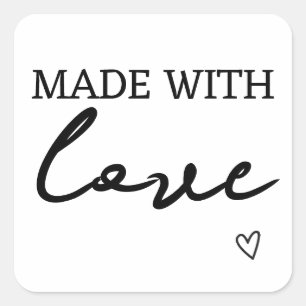 Made with love square sticker