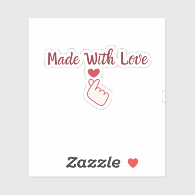 Made With Love Square Sticker (Sheet)