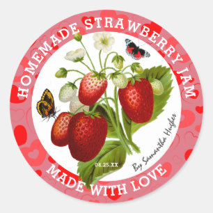 Made with Love Strawberry Jam Labels