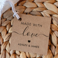 Made With Love Tag, Handmade Gift Tag, Kraft