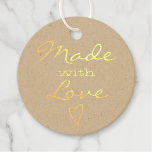 Made with Love Tag Heart Brown Rustic Kraft Paper