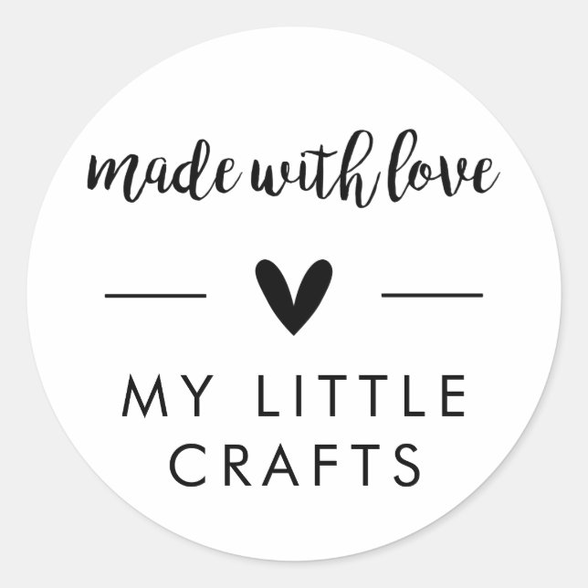 Made With Love, Your Business Name, Product Label (Front)