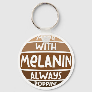 Made With Melanin Always Poppin Black Family Party Key Ring
